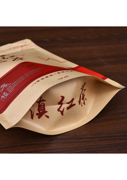 Bir Dh 250G 250G/500G Çin Dianhong Çay Seti Fermuarlı Çantalar Yunnan Fengqing Dianhong Siyah Oolong Çay Geri Dönüşümlü Sızdırmazlık Ambalaj Çantası (Yurt Dışından)