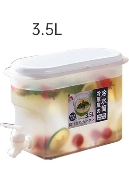 3.5l Soğuk Su Isıtıcısı 3.5l Büyük Kapasiteli Soğuk Su Sürahi Buzdolabında Musluklu Soğuk Su Isıtıcısı Buzlu Içecek Dispenseri Buzdolabı ve Tıkaç (Yurt Dışından)