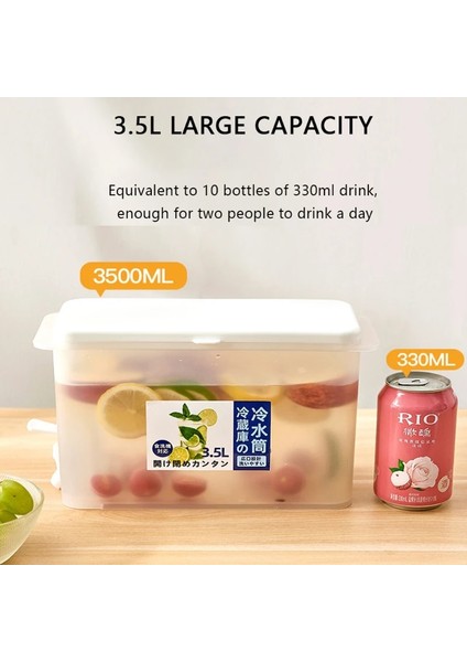 3.5l Soğuk Su Isıtıcısı 3.5l Büyük Kapasiteli Soğuk Su Sürahi Buzdolabında Musluklu Soğuk Su Isıtıcısı Buzlu Içecek Dispenseri Buzdolabı ve Tıkaç (Yurt Dışından) fırsatları