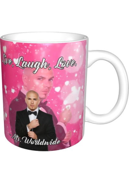 Stil 2 301-400ML Bay Dünya Çapında Yaşamak Diyor Gülmek Aşk Pembe Kupa Özelleştirilmiş Pitbull Seramik Kahve Kupa Bardak Yaratıcı Hediye (Yurt Dışından)