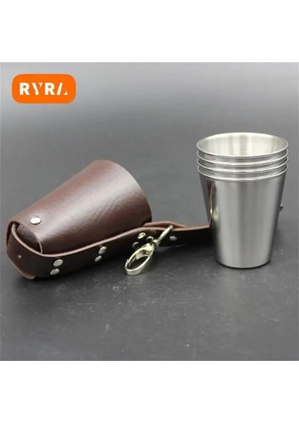 01 4 Adet 51-100ML Şarap Bardakları Toksik Olmayan Drinkware Seti 130G Metal Bira Bardağı Tuhaf Kokusuz Paslanmaz Çelik Kapaksız Içme Araçları 70ML (Yurt Dışından)