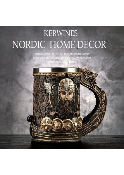 Stil 7 501-600ML 3D Bira Kupaları Kahve Fincanları Gotik Kadeh Demir Tankard Paslanmaz Çelik Reçine Şarap Cam Kupa 600ML Kafatası Babalar Günü Hediyesi 1 Adet (Yurt Dışından)