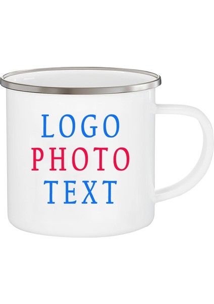 Beyaz 301-400 ml Özelleştirilmiş Emaye Kupa Logo Fotoğraf Metin Süblimasyon Baskı Ofis Ev Komik Su Bardakları Kahvaltı Süt Kahve Çay Bardağı Hediye (Yurt Dışından)