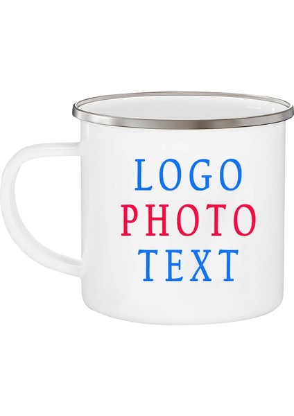 Beyaz 301-400 ml Özelleştirilmiş Emaye Kupa Logo Fotoğraf Metin Süblimasyon Baskı Ofis Ev Komik Su Bardakları Kahvaltı Süt Kahve Çay Bardağı Hediye (Yurt Dışından) fiyatları