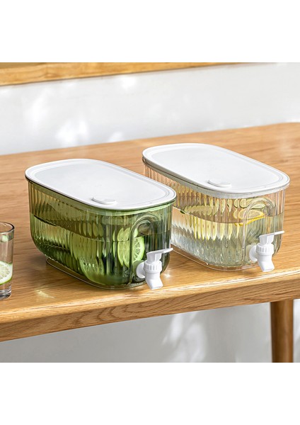 Yeşil 4l Buzdolabı Soğuk Su Isıtıcısı Musluklu Şeffaf Buzdolabı Soğuk Su Sürahileri Büyük Kapasiteli Meyve Suyu Kovası Mutfak Drinkware (Yurt Dışından) indirimleri