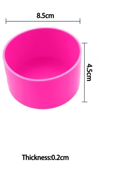 J Daha Iyi Yaşam Için Gül Kırmızı 1 Adet 8.5 cm Yumuşak Silikon Bardak Alt Kılıf Koruyucu Kovan Cam Su Çay Şişesi Anti Hasar Aksesuarları (Yurt Dışından)