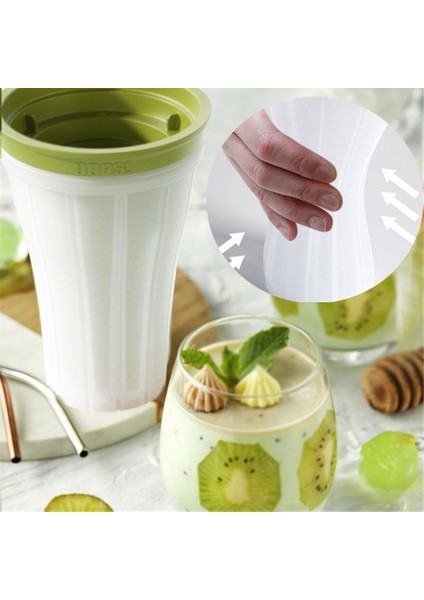 2-Sarı Soğutucu Smoothie Kupası Yaz Çocuk Yetişkin Silikon Slushy Bardak Dondurulmuş Buz Yapıcı Smoothie Yapma Kabı Hızlıca Smoothie Alabilirsiniz (Yurt Dışından)