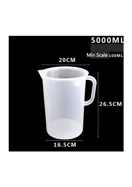 5000 ml 1000/2000/3000/5000 ml Şeffaf Mutfak Laboratuvarı Plastik Ölçüm Kabı Sürahi Dekantör Şişe Ağzı Yüzey Dereceli Volumetrik Konteyner (Yurt Dışından)