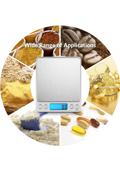 Siyah Amır Dijital Mutfak Terazisi 3 Kg/0.1g Mini Cep Pişirme Gıda Terazileri Paslanmaz Çelik Takı Terazisi Arkadan Aydınlatmalı LCD Ekran (Yurt Dışından)