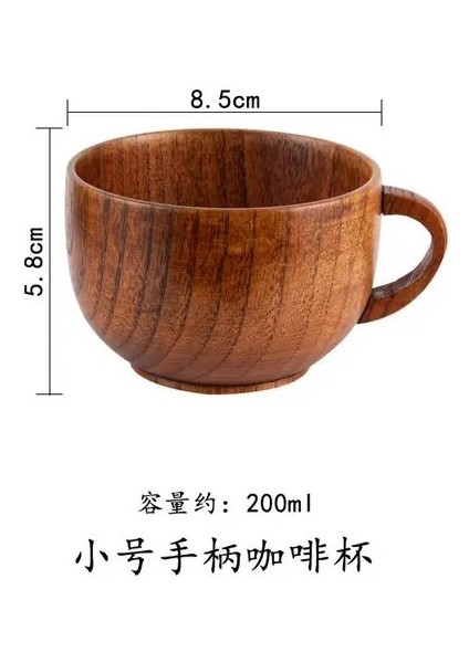 Küçük Saplı Kahve 50-200 ml El Yapımı Doğal Ahşap Büyük Göbek Bardak Japonya Tarzı Süt Su Kulplu Bardak Kahve Bira Çay Kupa Mutfak Bar Drinkware Kupalar (Yurt Dışından)