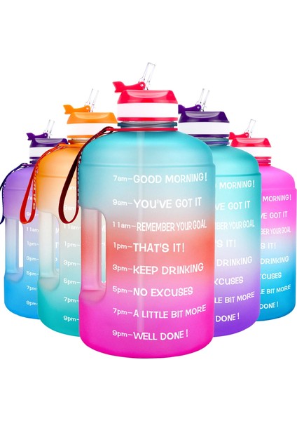 Green-A-Pembe 3.78L 128OZ Quifit 3.78L 2.2l 128/73OZ Pipetli ve Zaman Işaretleyicili Spor Su Şişesi-Bpa Içermeyen Motivasyon Spor Salonu Su Sürahisi Dış Mekan Için Taşınabilir (Yurt Dışından) modelleri