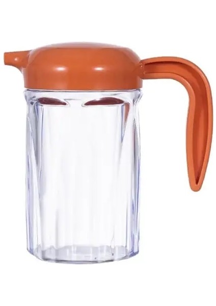 Turuncu Bir Sirke Şişesi Güzellik Plastik Yağ Pompası Şişesi Büyük Kapasiteli Su Geçirmez Yağ Kabı Mutfak Malzemeleri (Yurt Dışından)