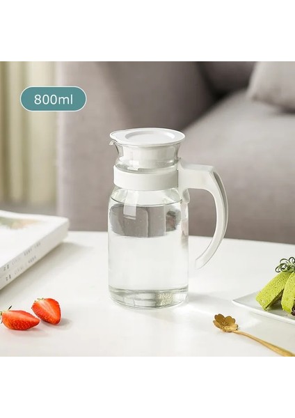 800ML-BEYAZ Kapaklı ve Saplı Cam Su Sürahi Isıya Dayanıklı Cam Sürahi Sürahi Distribütör De Boisson Içecek Dispenseri Chaleira (Yurt Dışından) fiyatları