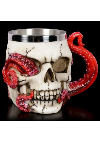 450 ml 201-300 ml Kafatası Bira Kahve Kupa Paslanmaz Çelik Viking Savaşçı Kafatası Bira Kupa Mekanik Dişli Boru Hattı Tasarımı Bira Stein Tankard Içecek Fincan (Yurt Dışından)