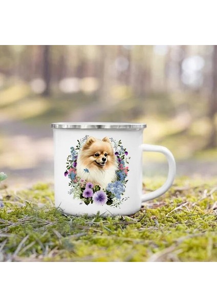 UXH224220-A015WH-8 360 ml Dachshund Bulldog Border Colliegolden Retriever Baskılı Emaye Kupa Yaratıcı Kahve Fincanı Kamp Kolu Kupa Köpek Severler Için Hediyeler (Yurt Dışından)