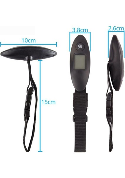 Siyah 1 Adet 40 KG/100G LCD Dijital Elektronik Bagaj Ölçeği Taşınabilir Bavul Ölçeği Saplı Seyahat Çantası Ağırlık Balık Oltası Asılı Ölçek (Yurt Dışından)