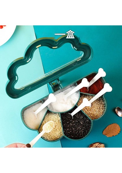 Yeşil Yaratıcı Çok Bölmeli Baharat Kutusu Mutfak Plastik Baharat Kutusu Tuz Şeker Kutusu Ev Çeşni Saklama Kapları Mutfak Malzemeleri (Yurt Dışından) modelleri
