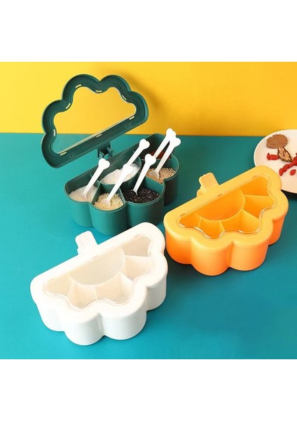 Yeşil Yaratıcı Çok Bölmeli Baharat Kutusu Mutfak Plastik Baharat Kutusu Tuz Şeker Kutusu Ev Çeşni Saklama Kapları Mutfak Malzemeleri (Yurt Dışından) fırsatları