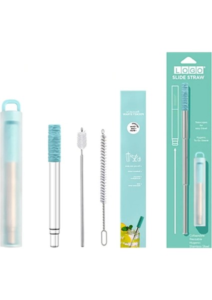 Mor Set Yeniden Kullanılabilir Teleskopik Saman Taşınabilir Içme Pipeti Seti Seyahat Için 304 Paslanmaz Çelik Katlanabilir Metal Saman Temizleme Fırçası ile (Yurt Dışından)