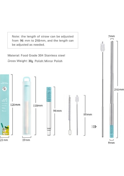 Mor Set Yeniden Kullanılabilir Teleskopik Saman Taşınabilir Içme Pipeti Seti Seyahat Için 304 Paslanmaz Çelik Katlanabilir Metal Saman Temizleme Fırçası ile (Yurt Dışından)