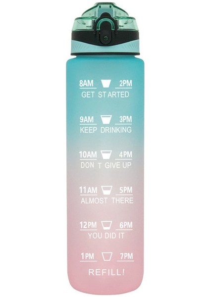 Yeşil Pembe 1.0l 32OZ Taşınabilir Su Şişesi Motivasyon Spor Su Şişesi Zaman Işaretleyici ile Açık Spor Fitness Için Sızdırmaz Bardak Bpa Ücretsiz (Yurt Dışından)