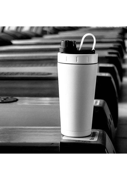 Beyaz 20 Oz Logo Özel Protein Shaker Şişe Paslanmaz Çelik Su Bardağı Çift Duvar Vakum Yalıtımlı Sızdırmaz Spor Şişe Drinkware (Yurt Dışından)