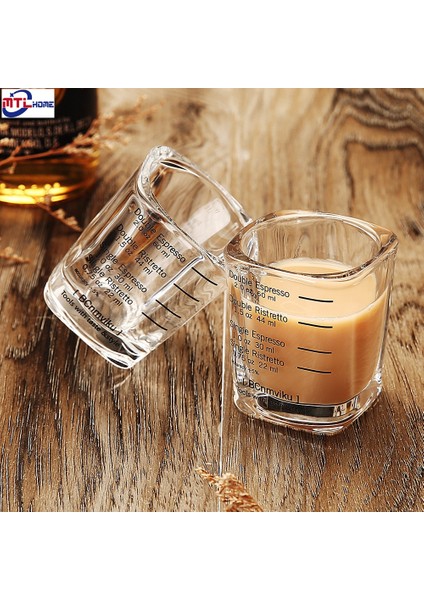 60MLX2PCS Squre G Kalınlaşmış Kare Cam Kahve Ons Bardağı Konsantre Espresso Shot Mezun Ölçüm Kabı 에스프레소 샷잔 Cafe Tools (Yurt Dışından)