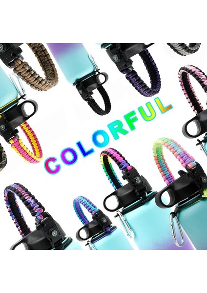 Bu Pp Su Şişesi Omuz Askısı Paracord Kolu, Hidro Şişe ve Diğer Geniş Ağızlı Şişeler Için Omuz Askısı ile 12OZ Ila 64OZ (Yurt Dışından)