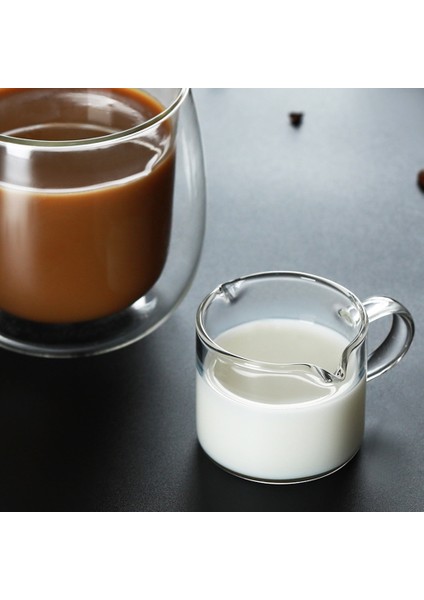 C Ölçüm Fincan Çift Ağızlı Kahve Fincanı Temizle Ölçekli Süt Sürahisi Şeffaf Kupa Ölçüm Cihazı Mutfak Aletleri 70 Ml/75 ML/150 ml (Yurt Dışından) modelleri