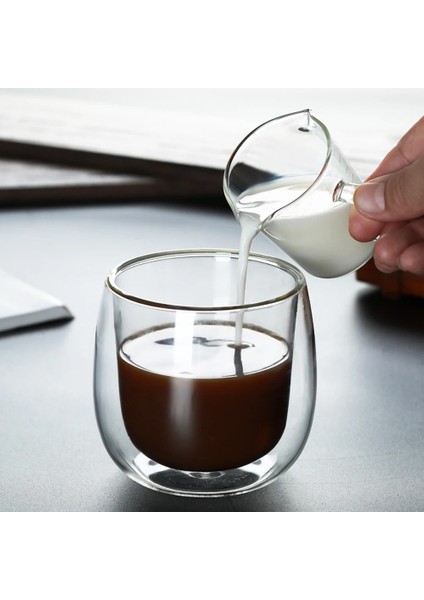 C Ölçüm Fincan Çift Ağızlı Kahve Fincanı Temizle Ölçekli Süt Sürahisi Şeffaf Kupa Ölçüm Cihazı Mutfak Aletleri 70 Ml/75 ML/150 ml (Yurt Dışından) indirimleri