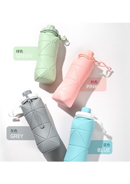 Mavi 501-600 ml Katlanır Kupa Büyük Kapasiteli Açık Seyahat Spor Taşınabilir Silikon Su Bardağı Yüksek Sıcaklık Gıda Sınıfı Streç Katlanır Bardak (Yurt Dışından) indirimleri