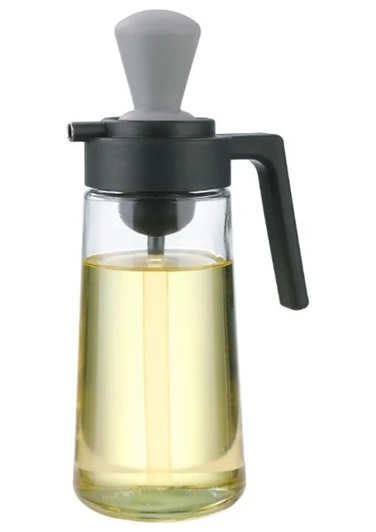 Gri 2 In 1 Zeytinyağı Dağıtıcı Konteyner Yağ Fırçası ile 350 ml Doldurulabilir Cam Yağ Şişesi Barbekü Tencere Dağıtıcı Mutfak Aracı (Yurt Dışından)