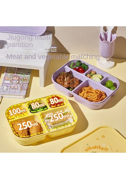 Çocuklar Için Sarı Güzel Bento Öğle Yemeği Kutusu, Kızlar, Erkekler, 5 Bölmeli Küçük Çocuklar Için Sızdırmaz Öğle Yemeği Kabı, Mikrodalga Güvenli (Yurt Dışından) modelleri