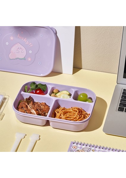 Çocuklar Için Sarı Güzel Bento Öğle Yemeği Kutusu, Kızlar, Erkekler, 5 Bölmeli Küçük Çocuklar Için Sızdırmaz Öğle Yemeği Kabı, Mikrodalga Güvenli (Yurt Dışından) fırsatları