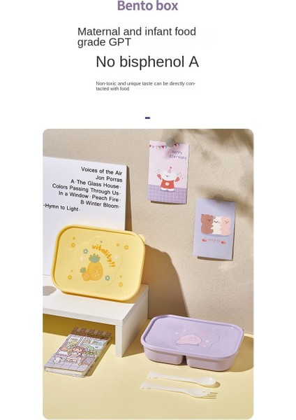 Çocuklar Için Sarı Güzel Bento Öğle Yemeği Kutusu, Kızlar, Erkekler, 5 Bölmeli Küçük Çocuklar Için Sızdırmaz Öğle Yemeği Kabı, Mikrodalga Güvenli (Yurt Dışından) indirimleri