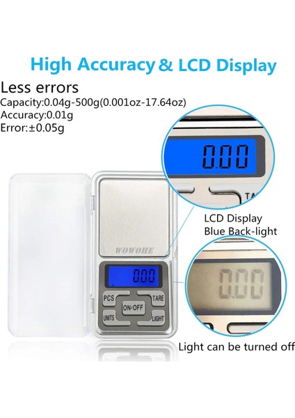 200G 0.01G Mutfak Terazisi Dijital Takı 200/500G 0.01G Yüksek Doğruluk Arkadan Aydınlatmalı LCD Ekran Mini Cep Toz Ilaç Gram Pişirme Tartmak (Yurt Dışından) modelleri