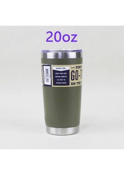 20OZ Ordu Yeşili 3 Logo Paslanmaz Çelik Bardak Çift Duvar Su Termal Termos Kahve Kupa Yetys Mataralar Termoslar 30OZ 20OZ Bardak Su Şişesi (Yurt Dışından)