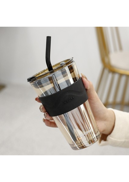 C1 450 ml Kahve Bardağı Bardak Isıya Dayanıklı Kahve Kupa Şarap Bardakları Payet ile Taşınabilir Mühürlü Su Düğmesi Süt Çay Seyahat Tipi Kupa Hediye (Yurt Dışından)