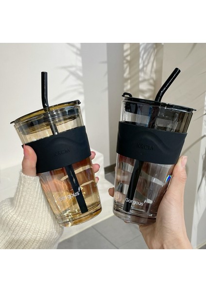 C1 450 ml Kahve Bardağı Bardak Isıya Dayanıklı Kahve Kupa Şarap Bardakları Payet ile Taşınabilir Mühürlü Su Düğmesi Süt Çay Seyahat Tipi Kupa Hediye (Yurt Dışından)
