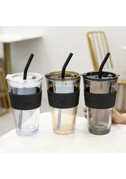 C1 450 ml Kahve Bardağı Bardak Isıya Dayanıklı Kahve Kupa Şarap Bardakları Payet ile Taşınabilir Mühürlü Su Düğmesi Süt Çay Seyahat Tipi Kupa Hediye (Yurt Dışından)