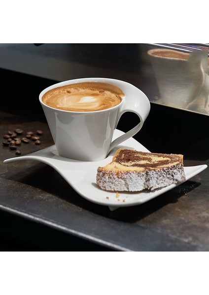 130 ml Yaratıcı Dalgalı Seramik Espresso Fincan Ev Kahvaltı Tatlı Süt Kupa Beyaz Porselen Kahve Fincanı Çift Kupa Hediye Ev Dekor Modern (Yurt Dışından)