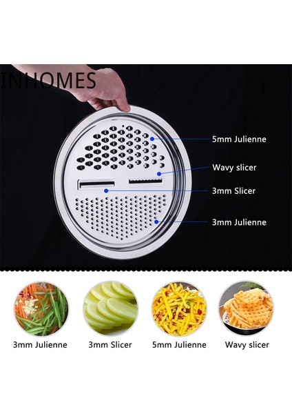 28 cm 3 Adet 3 In 1 Mutfak Sebze Havzası Rende Dilimleme Kesici Drenaj Sepeti Paslanmaz Çelik Patates Meyve Jülyen Rende Salata Yapımcısı Kase (Yurt Dışından) fiyatları