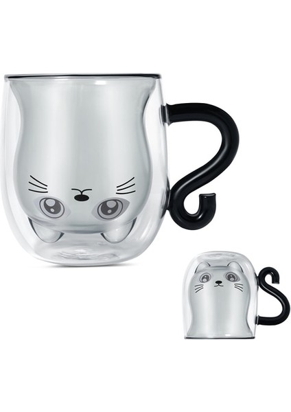 Cadılar Bayramı Siyah Kedi Çok Boyutlu Kupa Gözlük Çift Altlı Yaratıcı Kahve Fincanı Dayanıklı Kungfu Çay Kupa Süt Suyu Bardağı Drinkware Sevgililer Günü Hediyesi (Yurt Dışından)