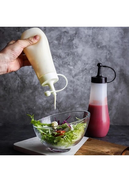 Siyah 250 ml 250/360 ml Çeşni Sıkılabilir Şişe Sos Sıkılabilir Fışkırtma Şişesi Mutfak Plastik Şurup Salata Sosu Kabı Gıda Dağıtıcı (Yurt Dışından) indirimleri