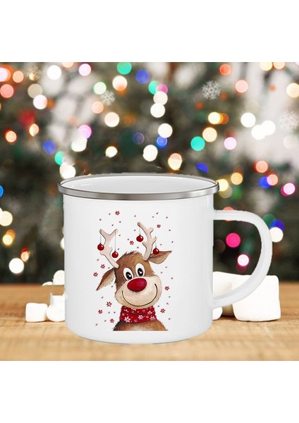 XH037-A015WH-8 360 ml Kardan Adam Baskılı Yaratıcı Noel Partisi Şarap Suyu Bardak Dekor Kahve Çay Içecekler Süt Fincan Emaye Kupalar Kolu Drinkware Xmas Hediye (Yurt Dışından)