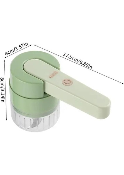 Yeşil 3 In 1 Çok Fonksiyonlu Elektrikli Sebze Kesici El Kablosuz Sebze Parçalayıcı Ezici Sarımsak Öğütücü Mutfak Aksesuarları (Yurt Dışından)