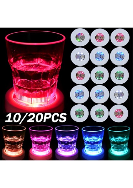 Yeşil Işık 1 Adet Aydınlık Bardak Altlığı Çıkartmalar LED Bar Içecekler Fincan Altlığı Renkli Şarap Likör Şişesi Bardak Altlığı Atmosfer Işığı Fincan Etiketi Mutfak Dekoru (Yurt Dışından)