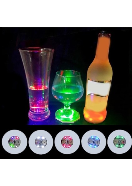 Yeşil Işık 1 Adet Aydınlık Bardak Altlığı Çıkartmalar LED Bar Içecekler Fincan Altlığı Renkli Şarap Likör Şişesi Bardak Altlığı Atmosfer Işığı Fincan Etiketi Mutfak Dekoru (Yurt Dışından)