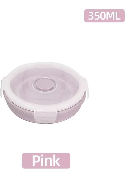 Yuvarlak 350 ml Pembe Silikon Öğle Yemeği Kutusu Bento Gıda Saklama Kabı Taşınabilir Piknik Kamp Açık Beslenme Çantası Yemek Hazırlama Tuppers Japon Tarzı Katlama (Yurt Dışından) fiyatları