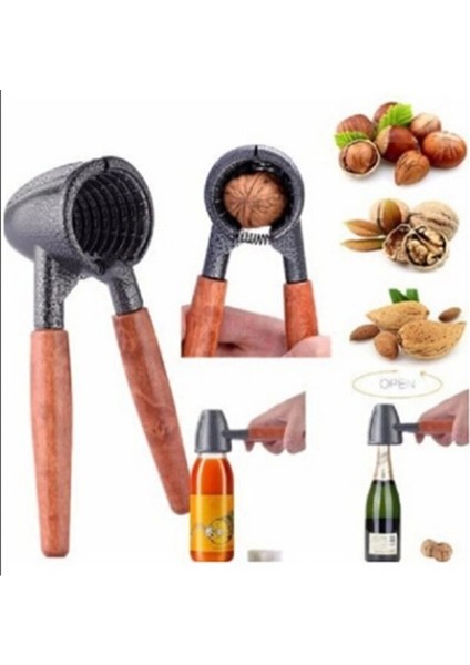 Ahşap Renk Huni Fındıkkıran Aracı Hızlı Ceviz Fındık Açacağı Mutfak Fındıkkıran Alaşım Kabuk Somun Açacağı Badem Ceviz Fındık (Yurt Dışından) indirimleri
